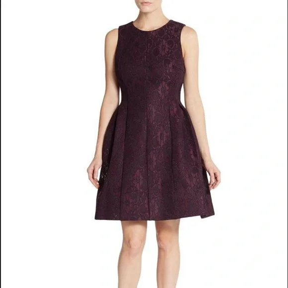Dresses | Calvin Klein Dresses Calvin Klein Lace Scuba Fit And Flare Dress  | Poshmark
